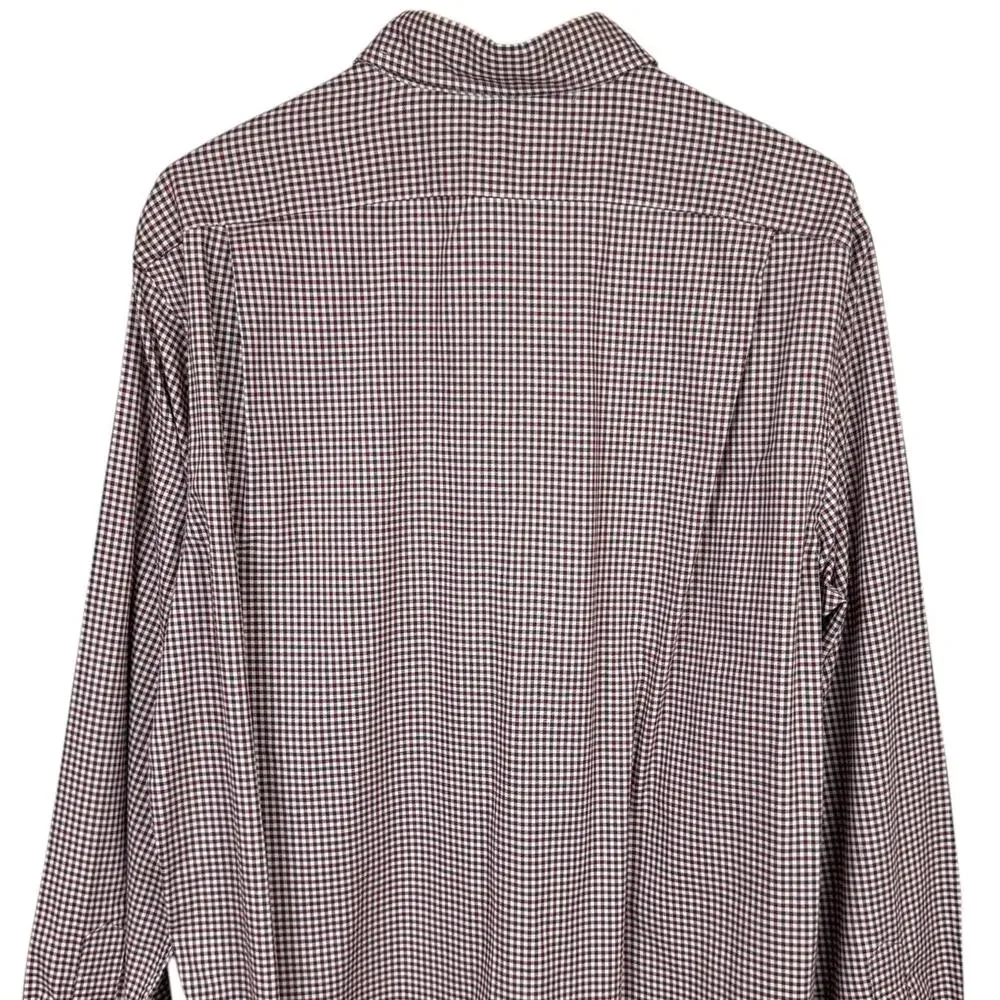 Polo Ralph Lauren NWT Classic Fit Maroon & Brown Checkered Long Sleeve Shirt